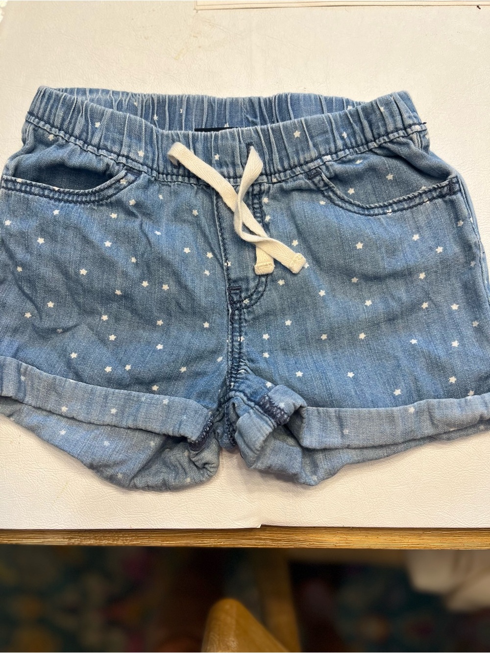 GAP Girls Toddler 4 Chambray Star Print Drawstring Shorts - Blue